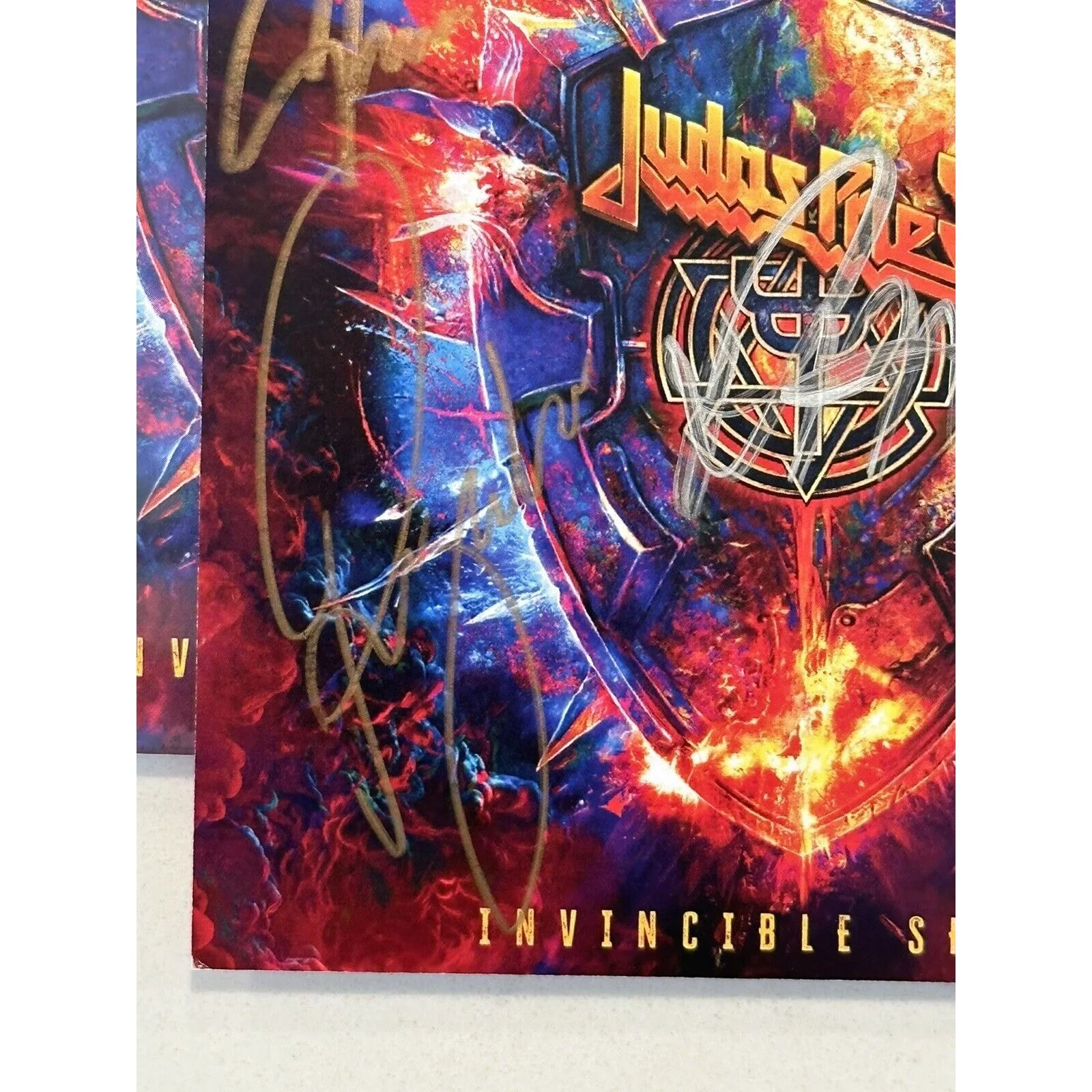 Judas Priest Invincible Shield SIGNED CD Art Card COA ACOA AUTOGRAPHED NEW #4, image 5