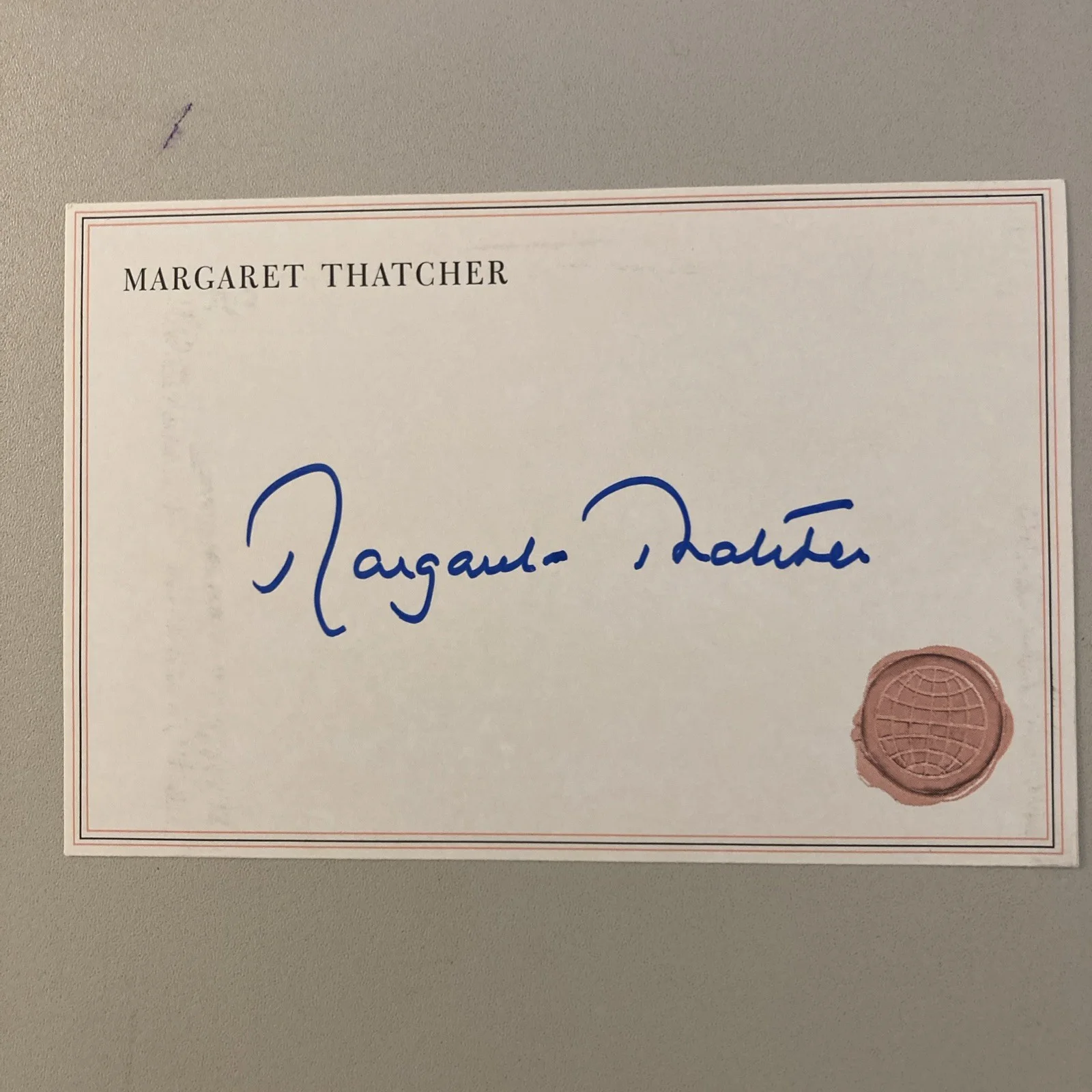 Margaret Thatcher PM -UK Signed Bookplate With-Proof and COA/Rare/WOW, image 2