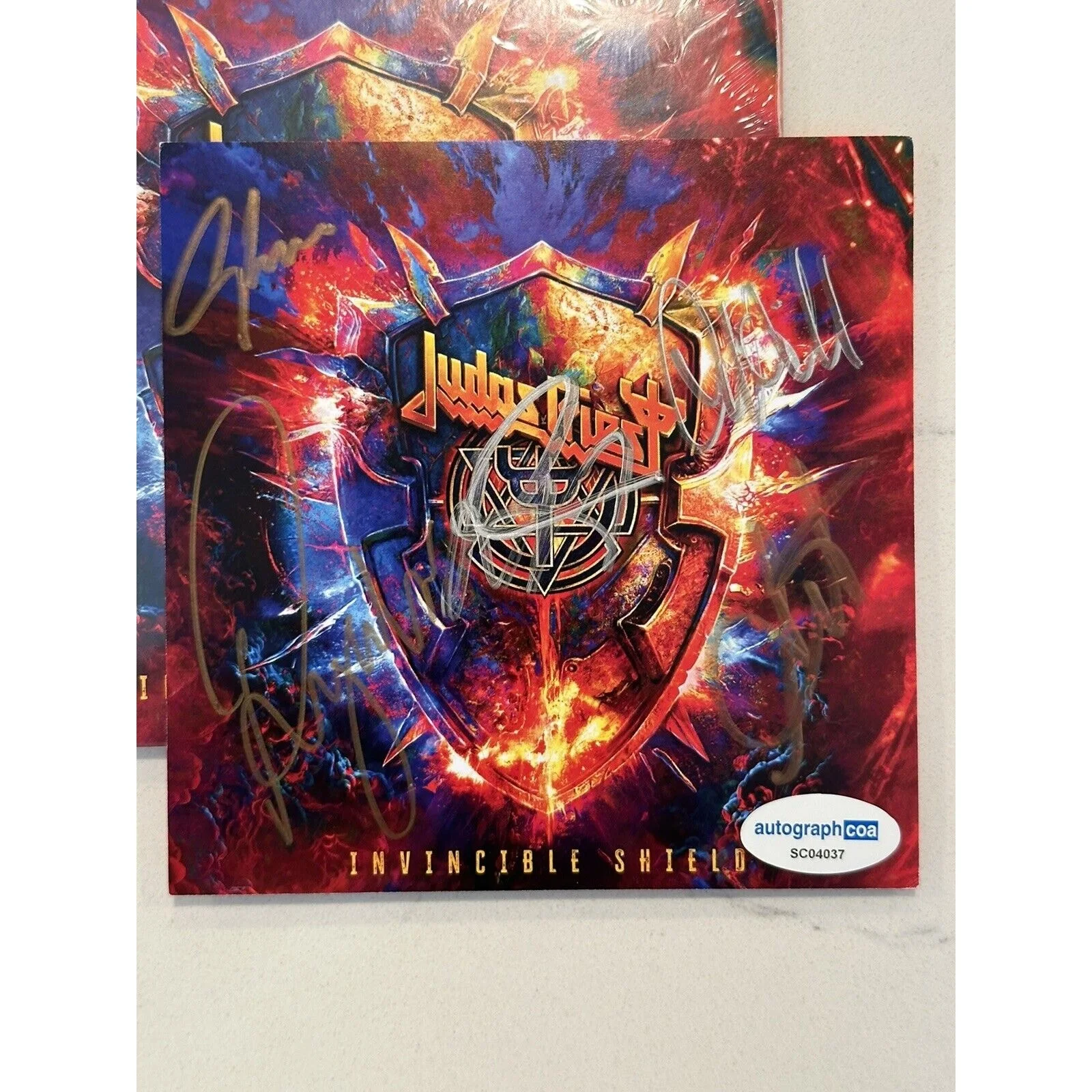 Judas Priest Invincible Shield SIGNED CD Art Card COA ACOA AUTOGRAPHED NEW #1, image 3