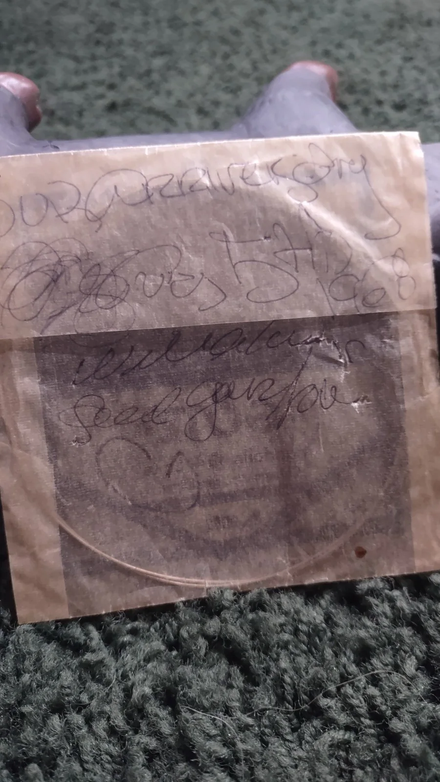 Gram Parsons - A Mandolin String Pack Initialed By Gram And A Note To His GF, image 3