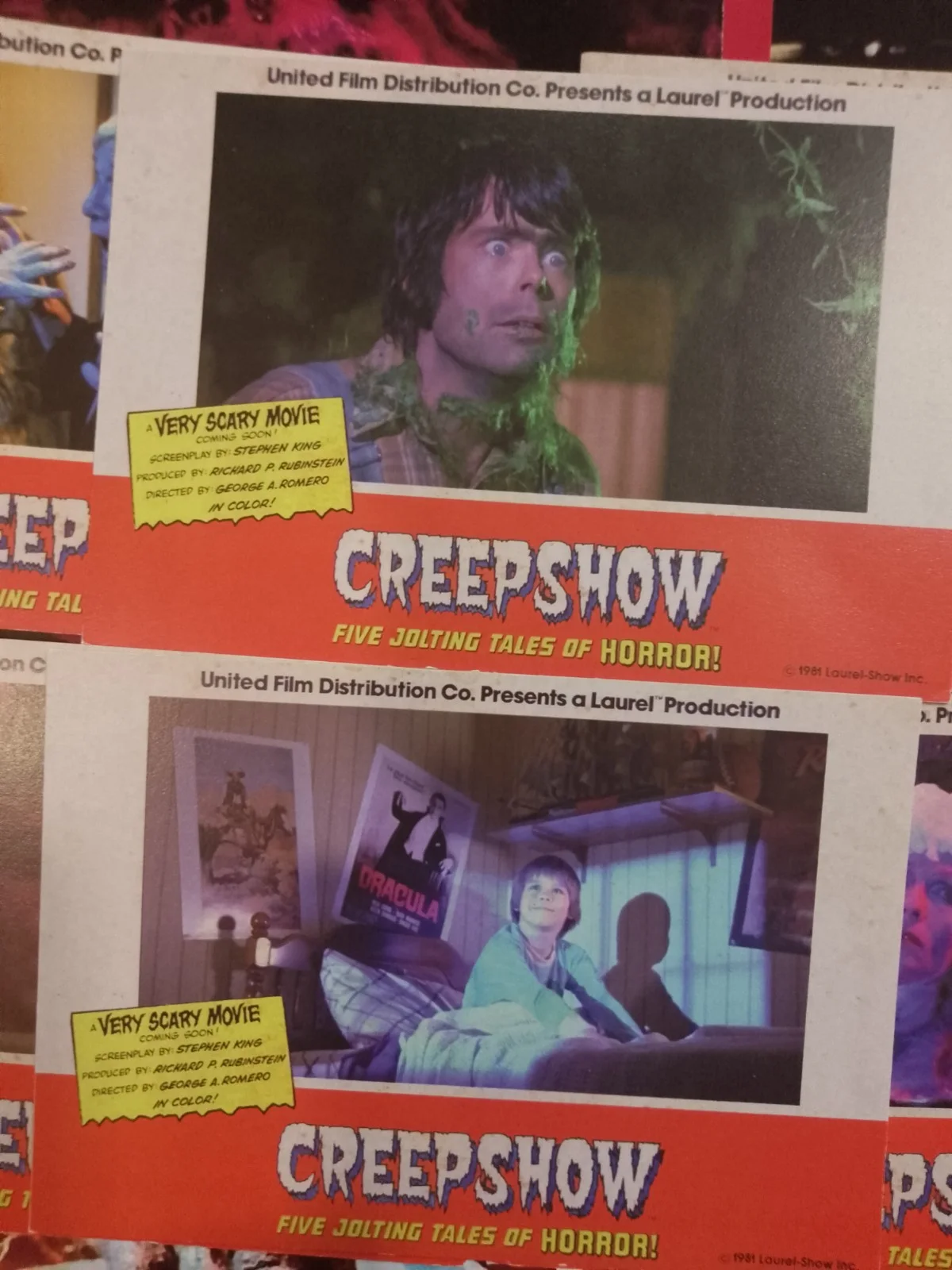 Creepshow 1982.6 Lobby Cards/12 Lobbymarkers/40 Mini Art Cards & box/ 1 bookmark, изображение 4