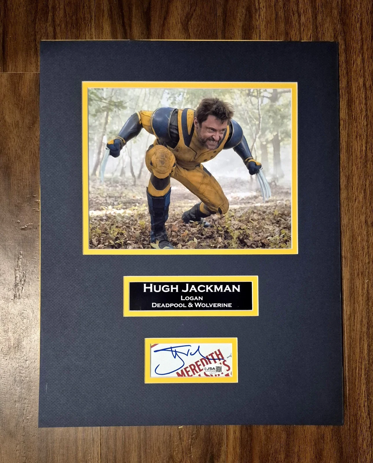 Hugh Jackman — HUGH JACKMAN Signed Autographed 14X11 DEADPOOL & WOLVERINE Matted Photo JSA COA