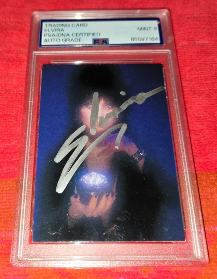 ELVIRA MISTRESS OF THE DARK — ELVIRA MISTRESS OF THE DARK AUTOGRAPHED CARD PSA / DNA AUTHENTIC GRADED PSA 9, image 2
