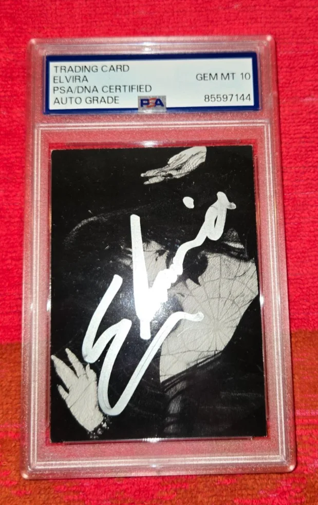 ELVIRA MISTRESS OF THE DARK — ELVIRA MISTRESS OF THE DARK AUTOGRAPHED CARD PSA / DNA AUTO GRADED PSA 10 GEM MT, изображение 2