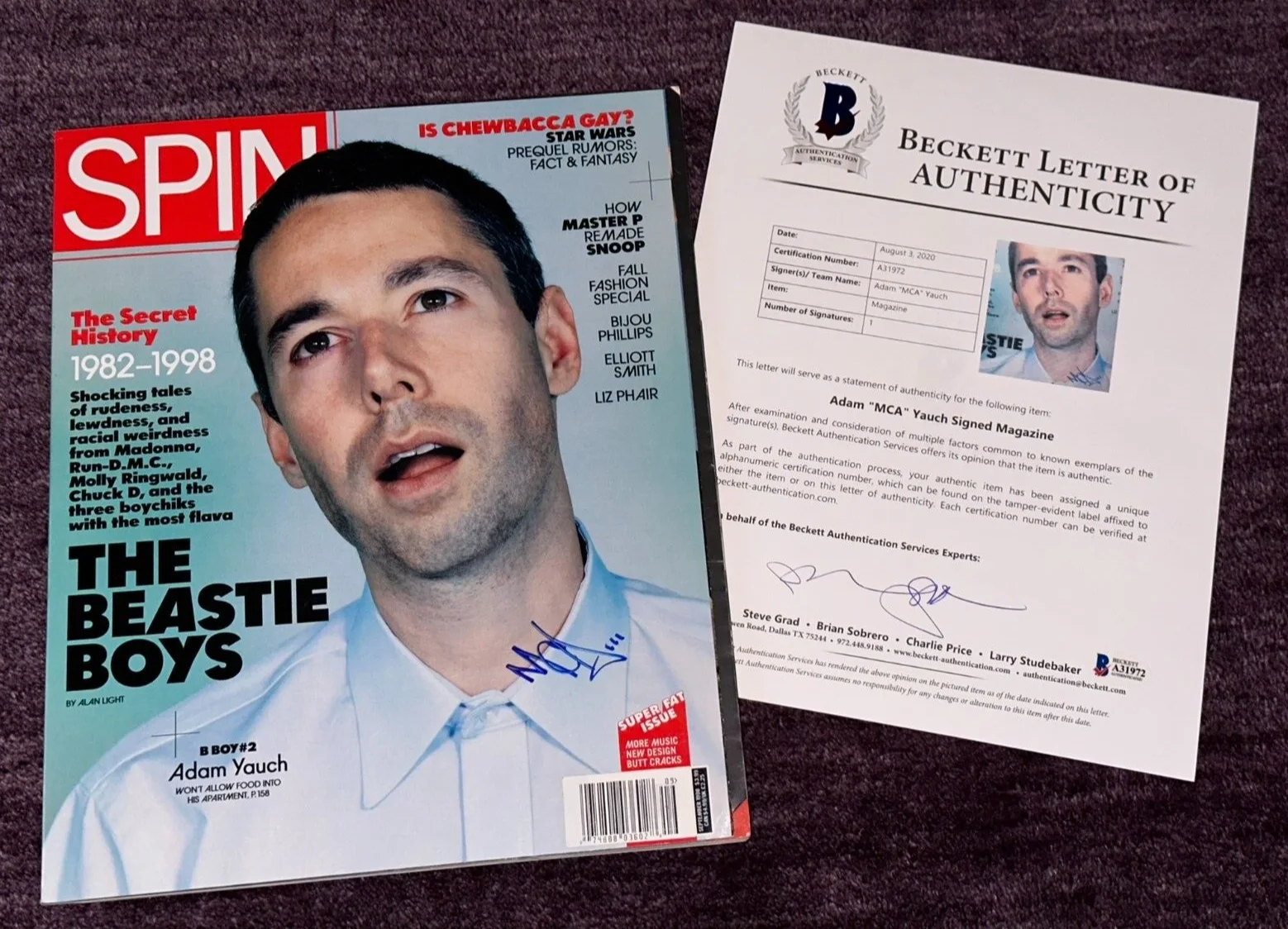 BEASTIE BOYS Signed SPIN Magazine SET BAS ADAM MCA YAUCH MIKE D AD-ROCK, image 2