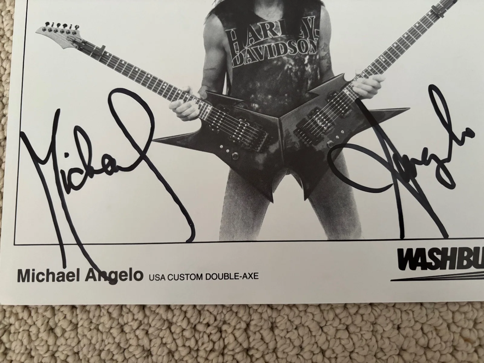 Michael Angelo Batio – Signed (10” x 8”) Black and White Autographed Photo, image 2