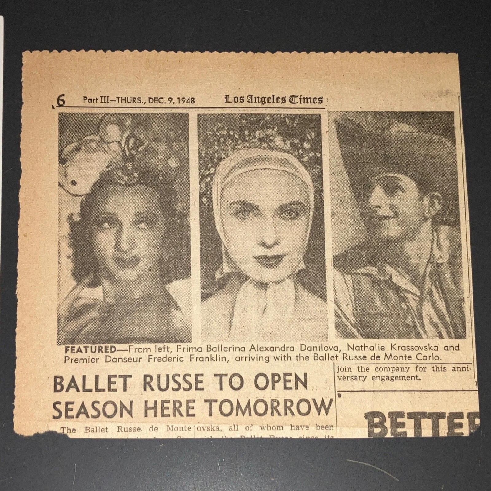 Vintage Estate Autographs/Programs/PIX ~Dancers, Ballerinas, Mimes, Movie Stars!, изображение 4