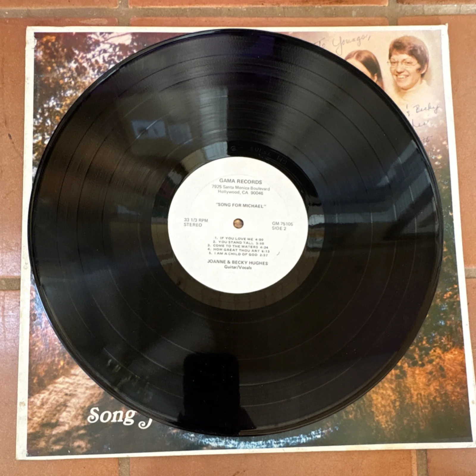 Joanne & Becky Hughes Song for Michael Vinyl LP Gama Records Autographed 1975, изображение 4