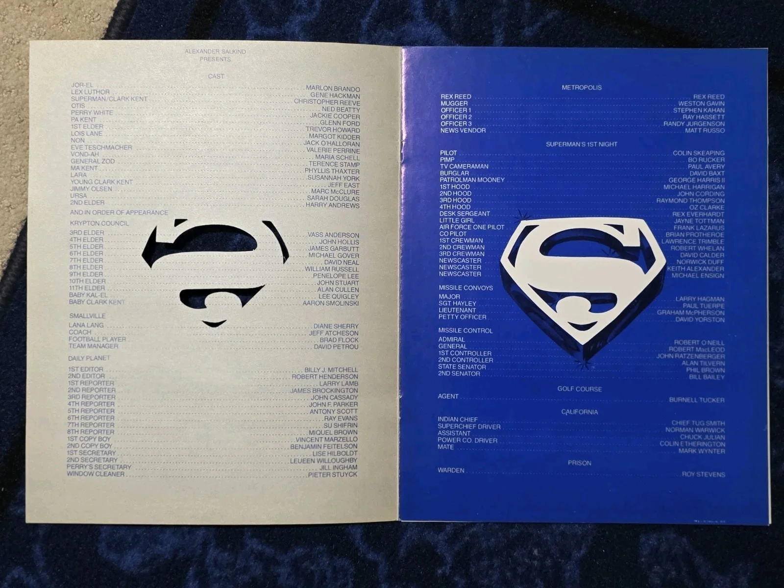 Christopher Reeve Superman Cast Signed 1978 Premiere Program Hackman Kidder JSA, image 3