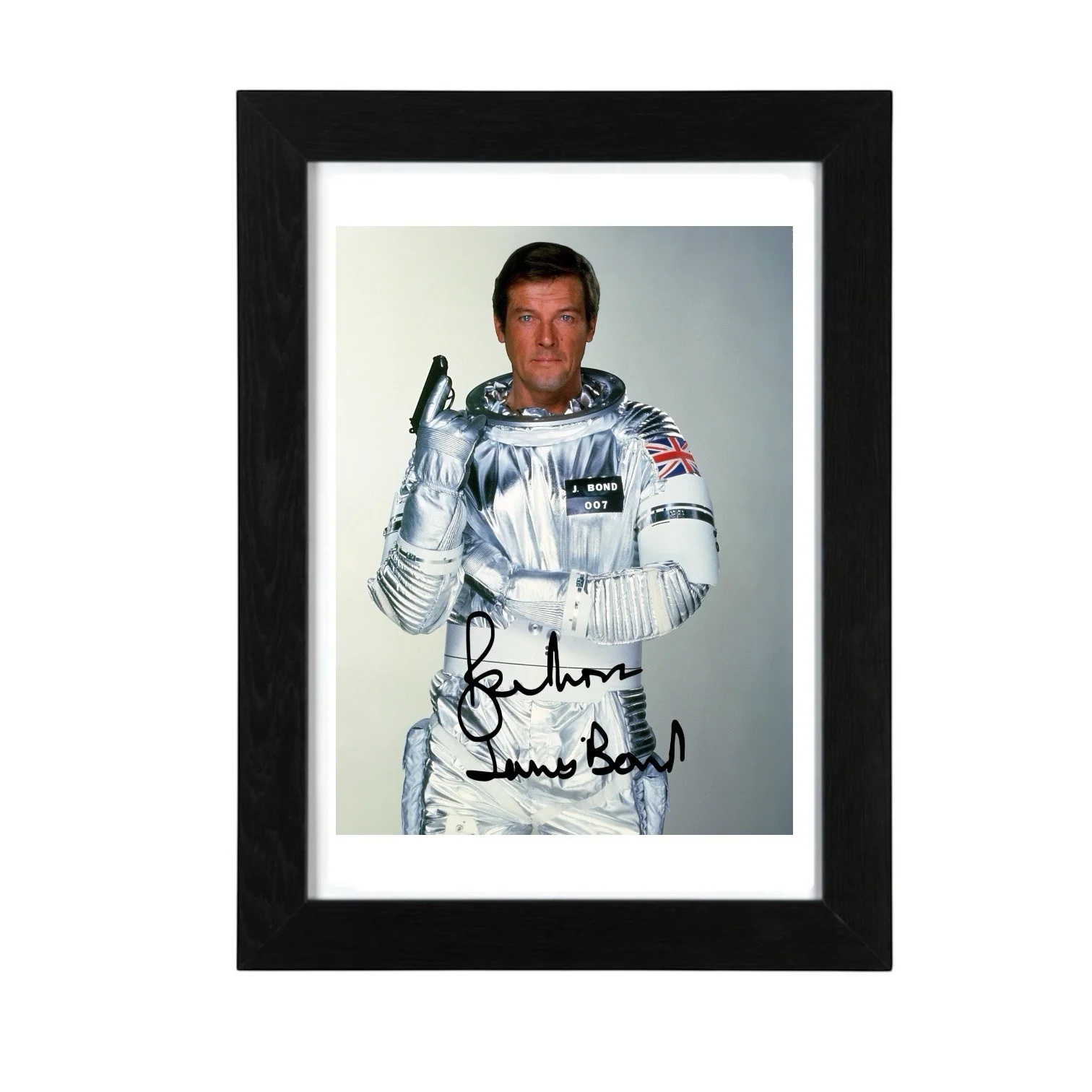 Roger Moore Signed Autograph PHOTO Pre Print 6x4/A4/ Framed James Bond 007, image 2