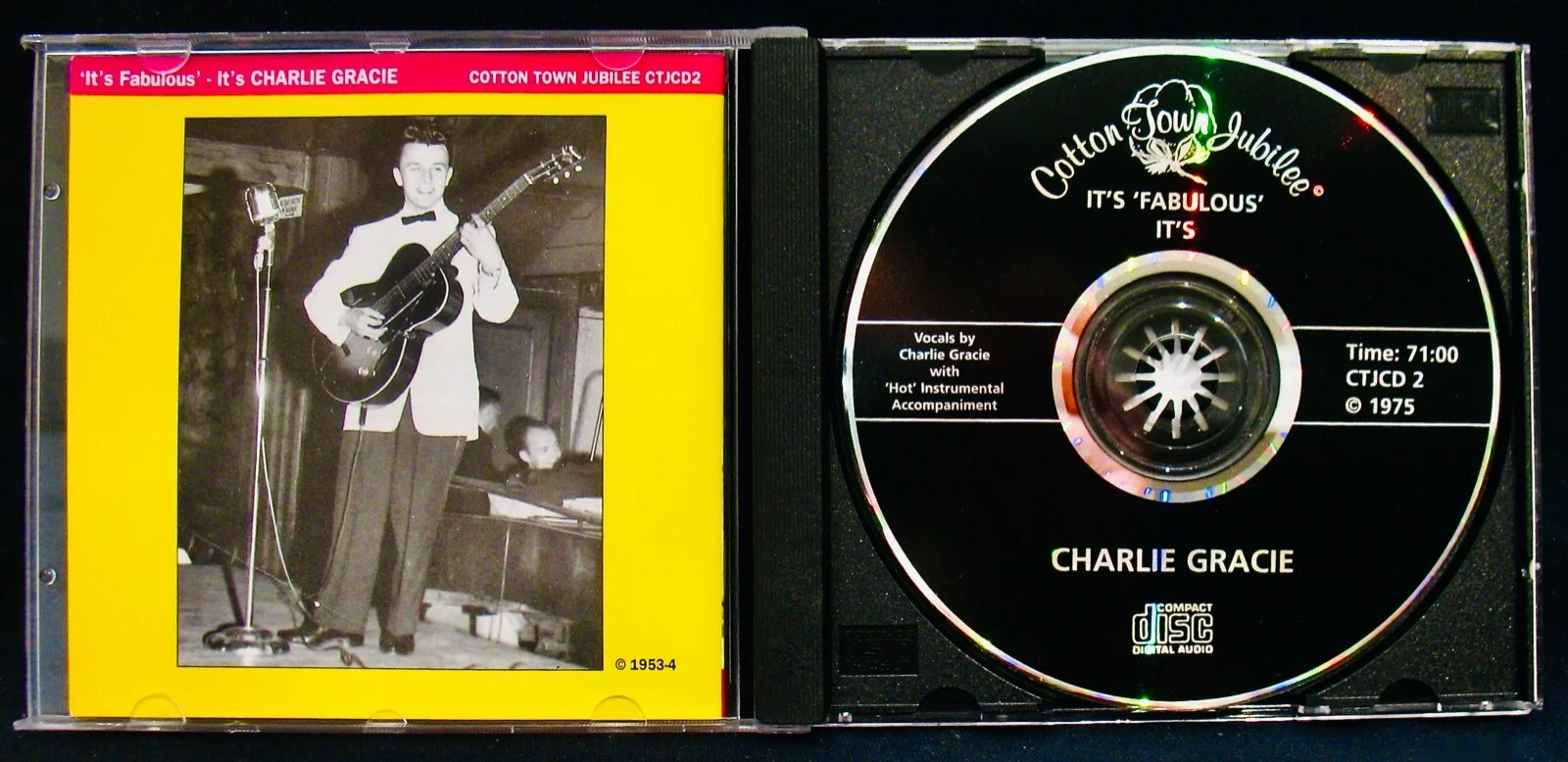 CHARLIE GRACIE~Autographed IT'S FABULOUS IT'S CHARLIE GRACIE~Mint Rockabilly CD, image 2