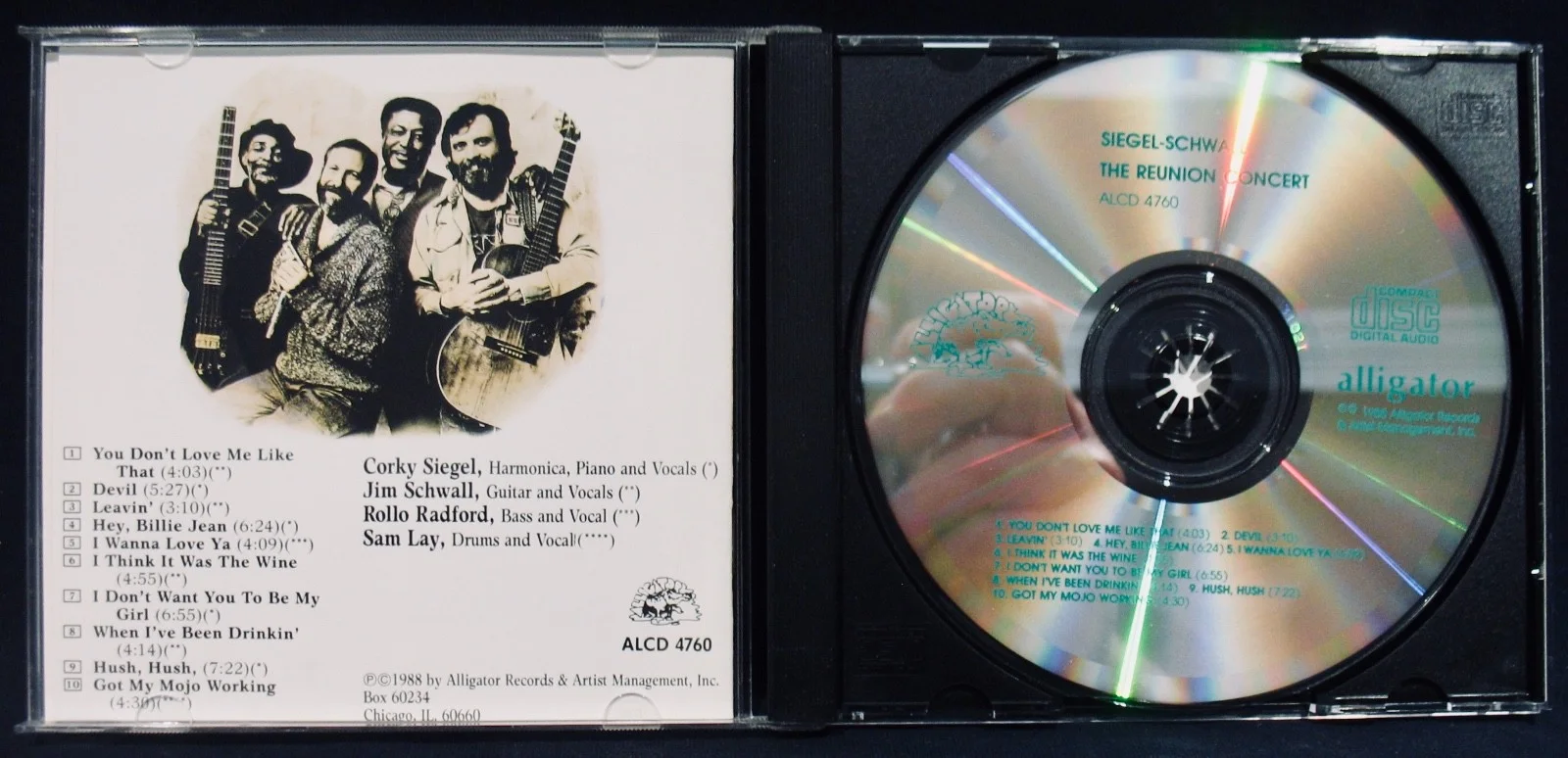 SIEGEL SCHWALL ✦ Reunion Concert ✦ Rare Fully Signed Blues CD~ALLIGATOR #4760, image 2