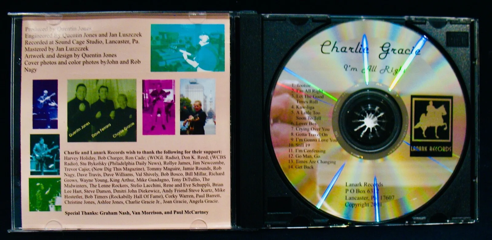 CHARLIE GRACIE~Autographed I'M ALL RIGHT~Near Mint Rockabilly CD~LANARK RECORDS, изображение 2