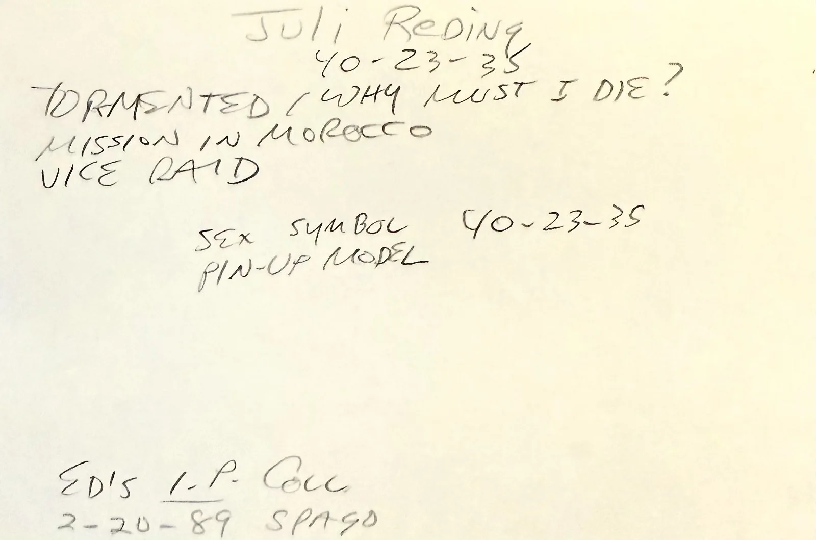 Juli Reding — JULI REDING Signed Autographed 4"x 6" INDEX CARD Vice Raid The Interns TORMENTED, image 4