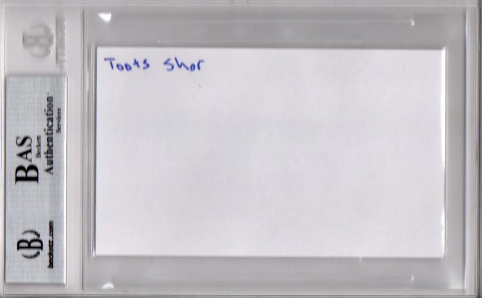 Toots Shor — BECKETT NEW YORK CITY RESTAURANT LEGEND TOOTS SHOR CUT SIGNED INDEX CARD 58732, изображение 5