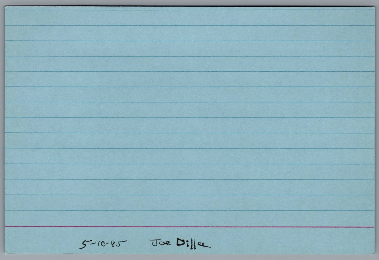 Joe Diffie — Joe Diffie Signed 4x6 Index Card Autographed, image 2