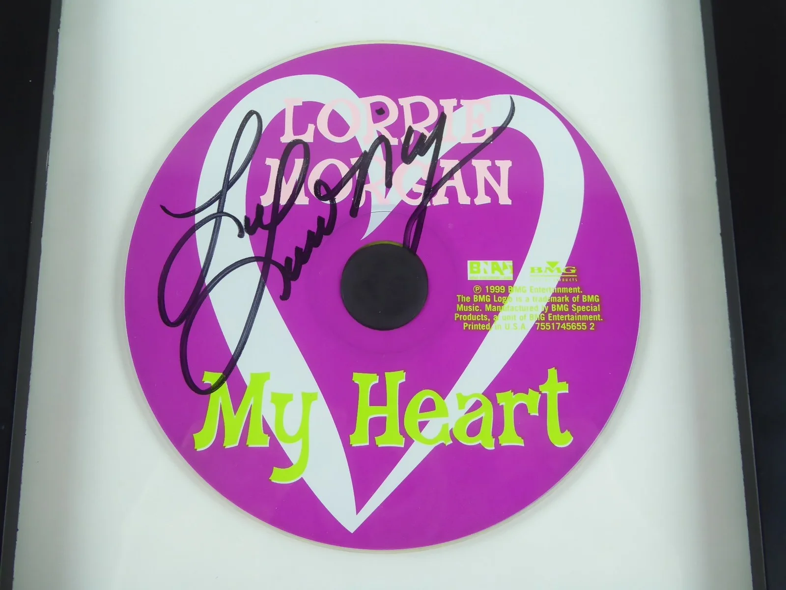 Lorrie Morgan Signed Autographed My Heart Framed Display Matted CD W/Cover, image 2