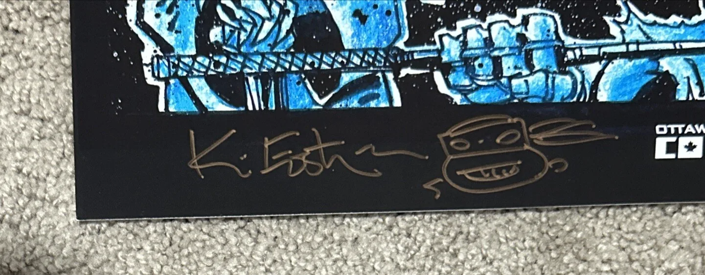 Kevin Eastman — Kevin Eastman Signed Remarked TMNT Ottawa Comiccon Exclusive 11x17 Print TURTLES, image 2