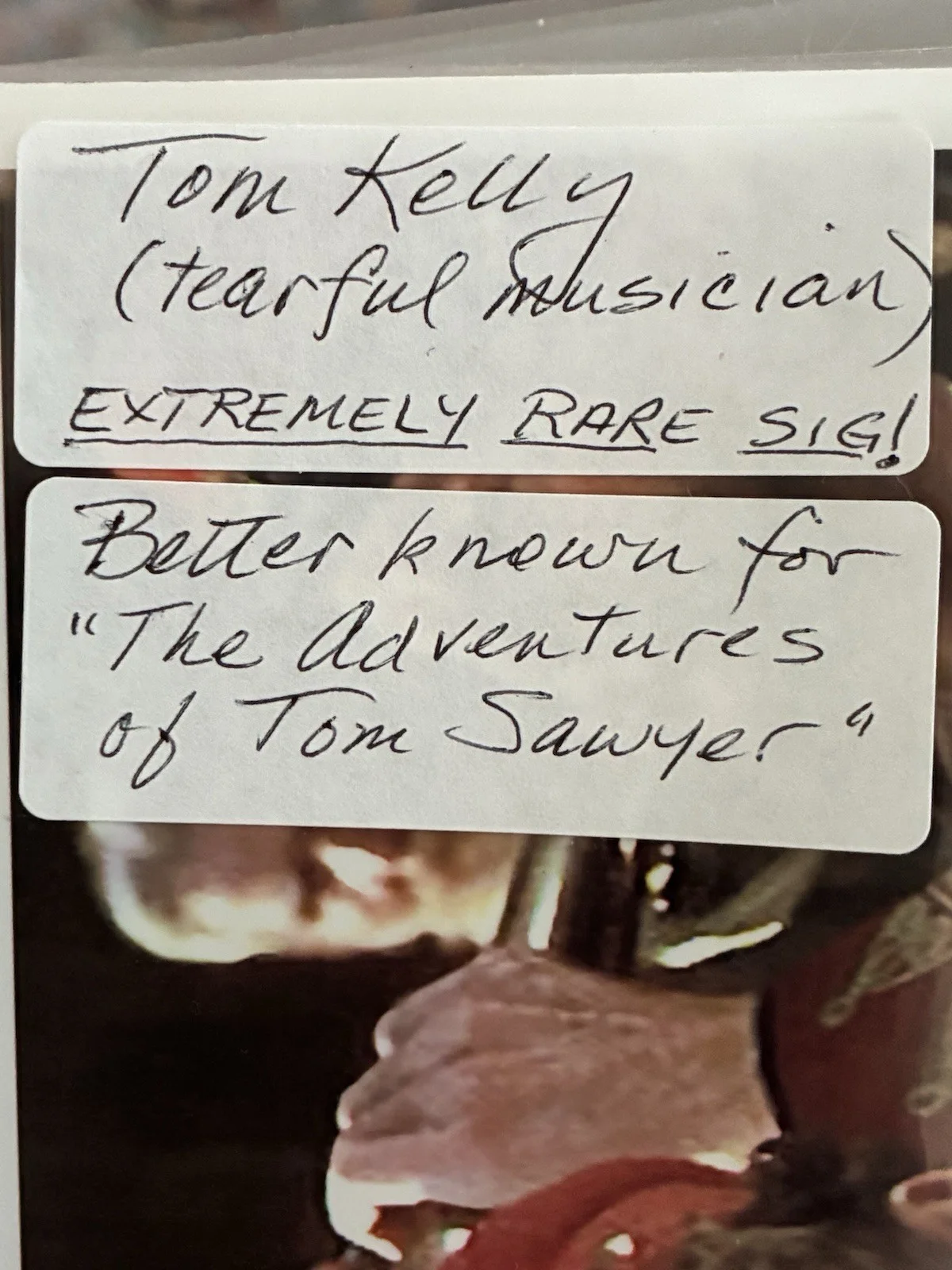 Tom Kelly - Tom Sawyer! — GWTW TOM KELLY- “Tom Sawyer” Scarce Autographed Photo Plus Unsigned GWTW Photo!, изображение 3