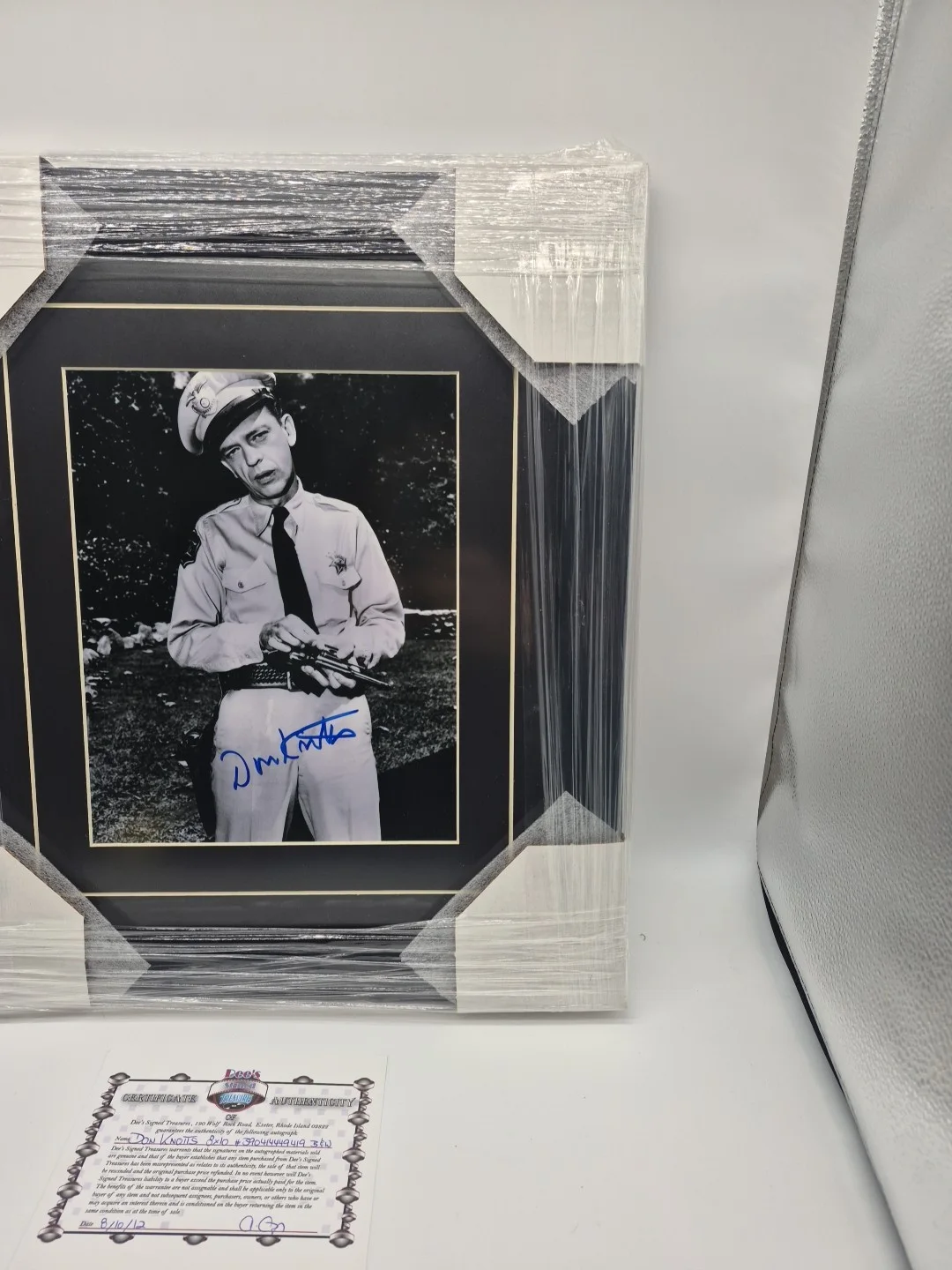 Don Knotts — Don Knotts Coa Signed Barney Fife 8x10 Photo Autograph Framed, image 5