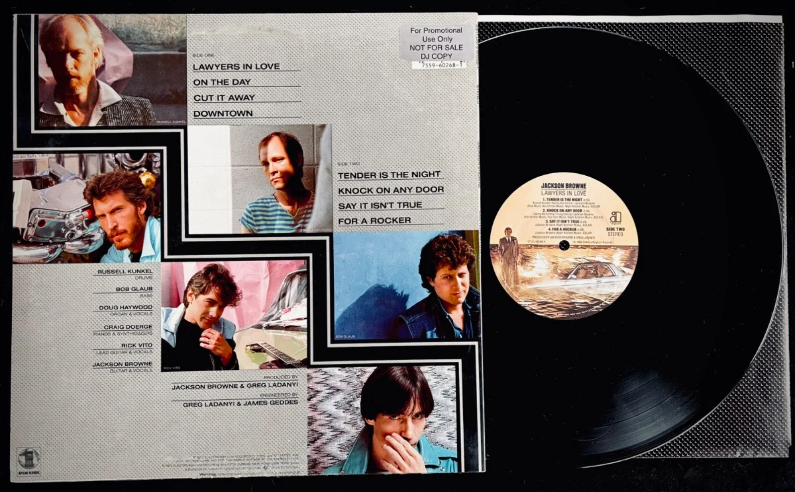 JACKSON BROWNE • Signed LAWYERS IN LOVE Promo/DJ Album • Near Mint! ASYLUM, изображение 2