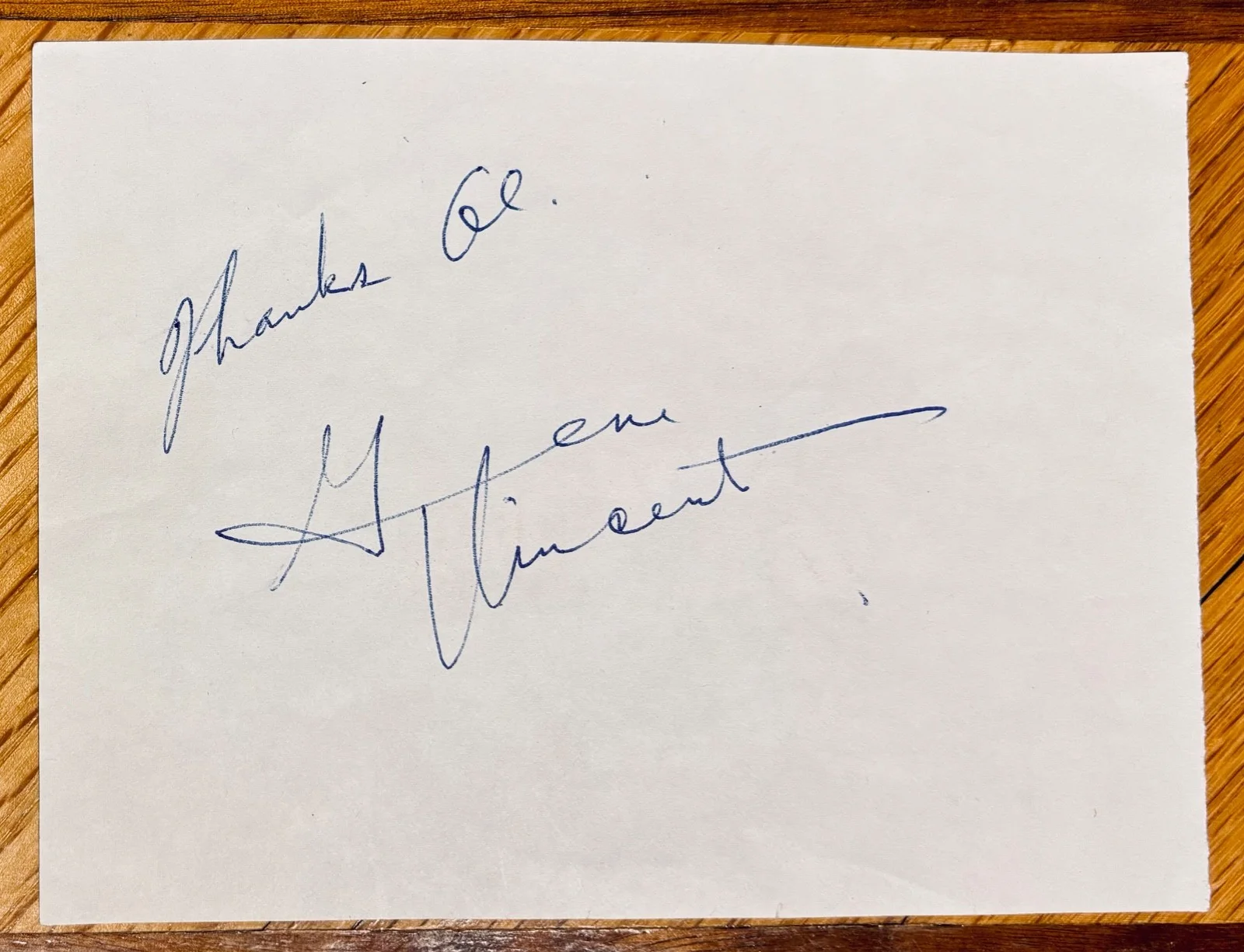 GENE VINCENT Signed & Matted Signature Cut & Picture Display w/COA~Near Mint, image 2