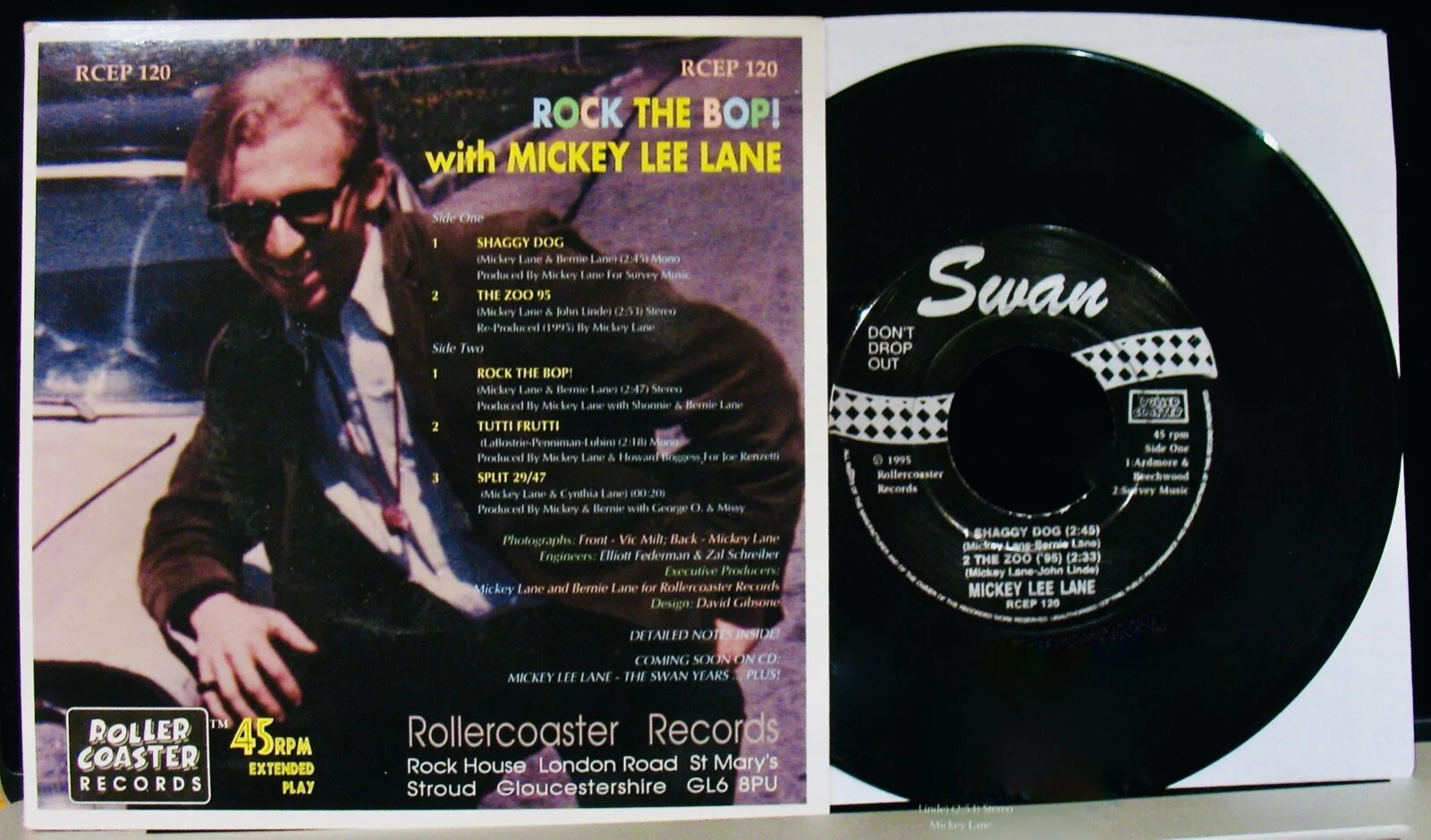 MICKEY LEE LANE~Signed ROCK THE BOP~Rockabilly 45 Ep ✦SWAN #RCEP 120 (Near Mint), изображение 3