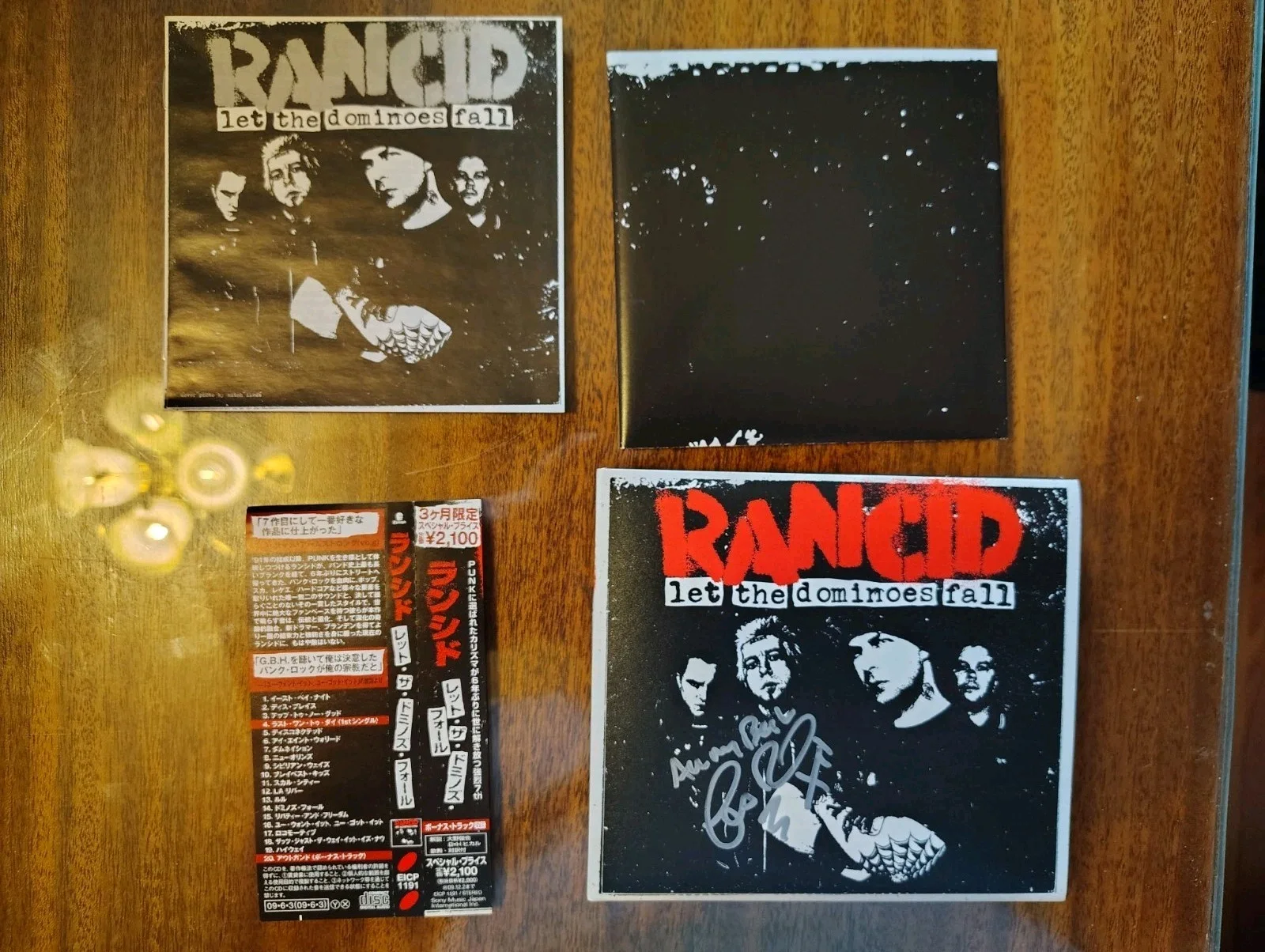Lars Frederiksen Signed Rancid Let The Dominoes Fall Japanese CD With OBI Poster, image 2