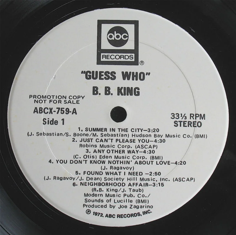 B.B. KING-Autographed GUESS WHO Promotional Album with COA~Blues Guitar, изображение 3