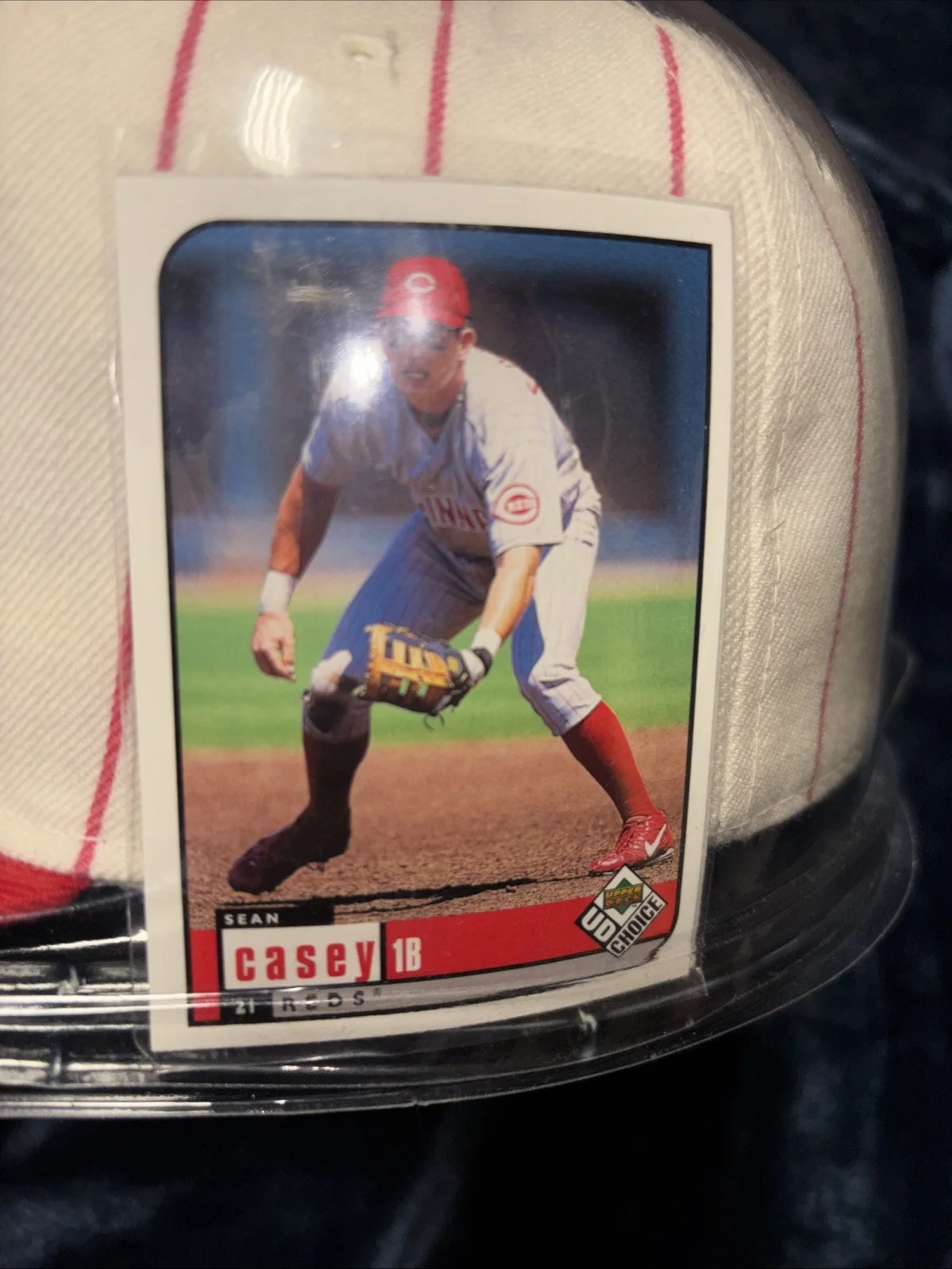 Cincinnati Reds 90’s MLB Baseball Hat Sports Specialties Pinstripe Cap 6 7/8 New, изображение 3