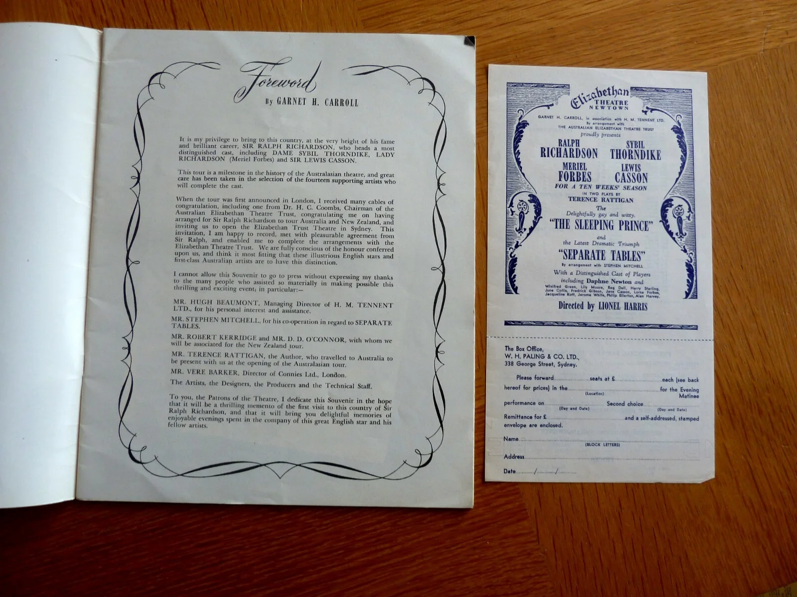 The Ralph Richardson 1955 Tour of Australia & New Zealand Souvenir Booklet, изображение 2