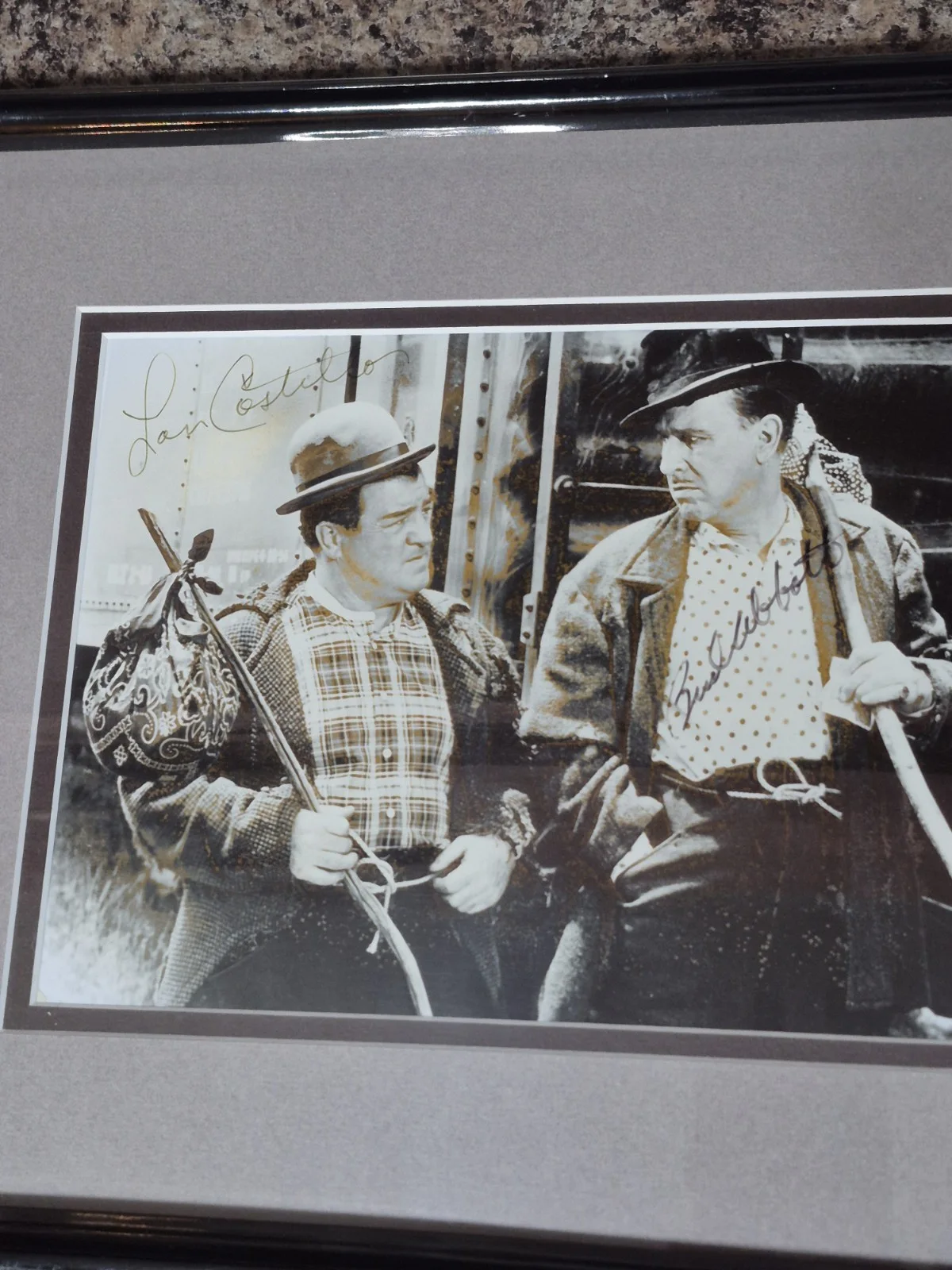 Abbott & Costello — Abbott & Costello Original Autographed Framed 8x10 Movie Photo, Certified COA