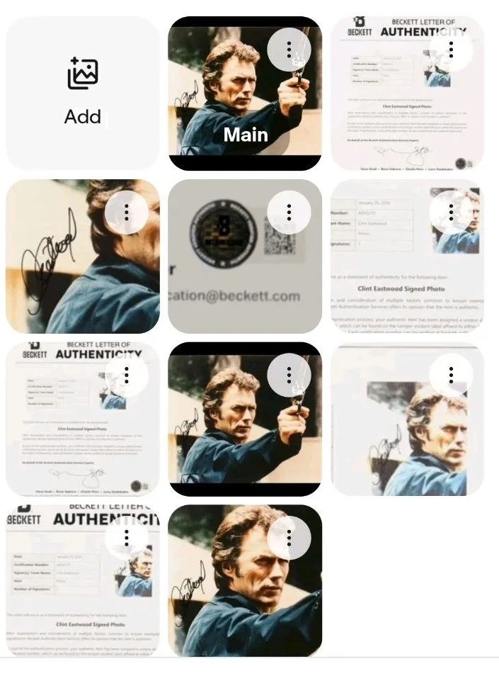 Clint Eastwood Signed 8x10 Photo Beckett LOA Dirty Harry Make My Day, Punk, изображение 2