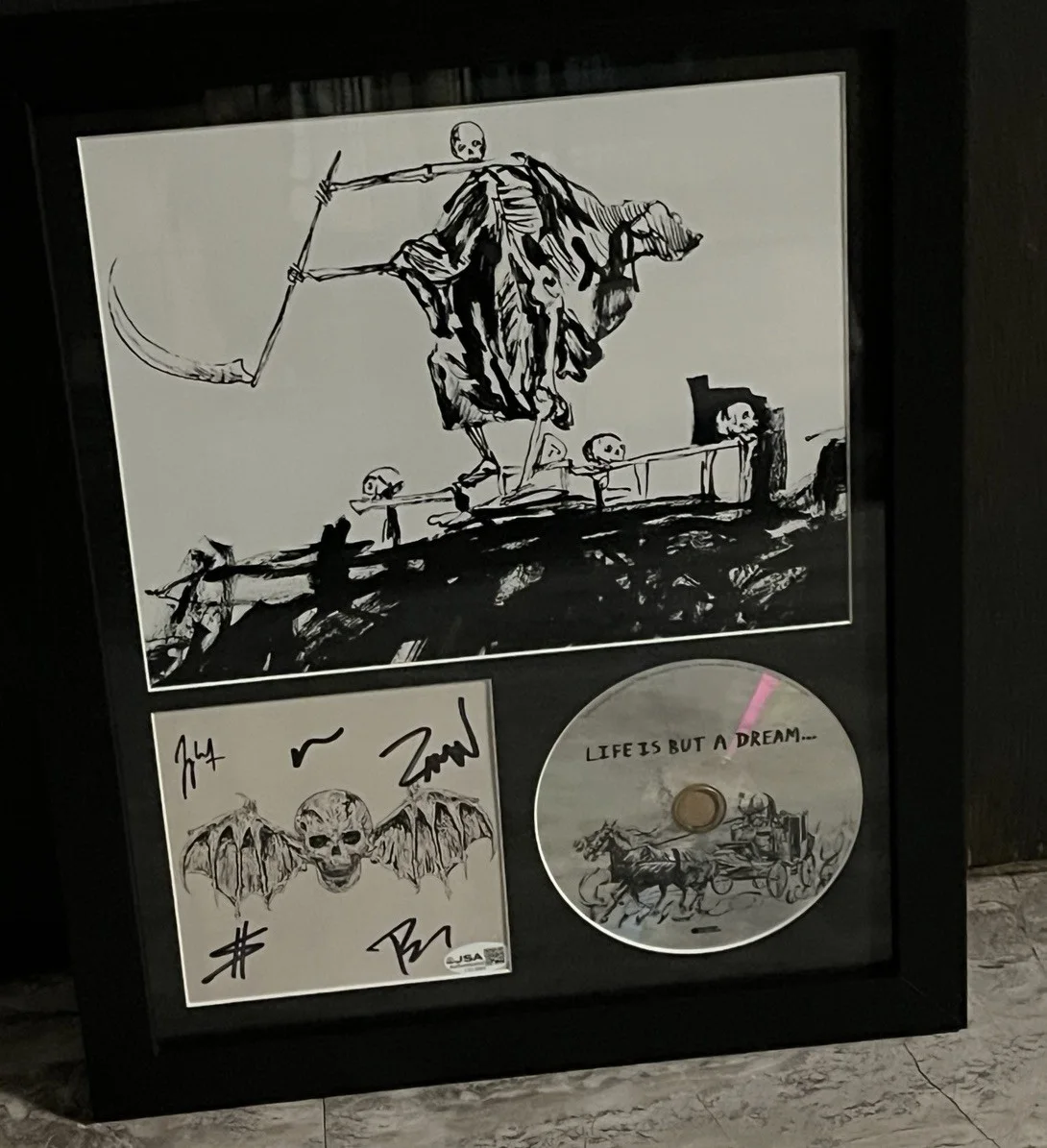 Avenged Sevenfold Signed Life Is But A Dream CD 11x14 Framed JSA CERTIFIED RARE, изображение 3