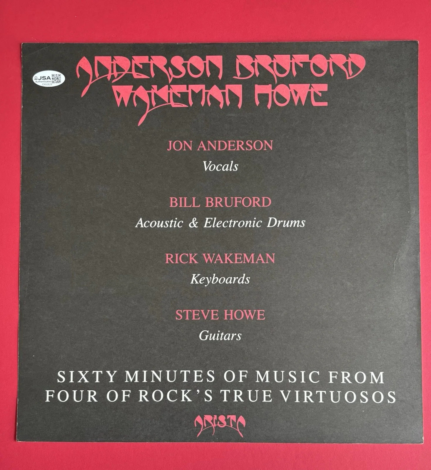 ANDERSON BRUFORD WAKEMAN & HOWE Signed PROMO FLAT POSTER x ALL JSA COA Steve YES, image 4