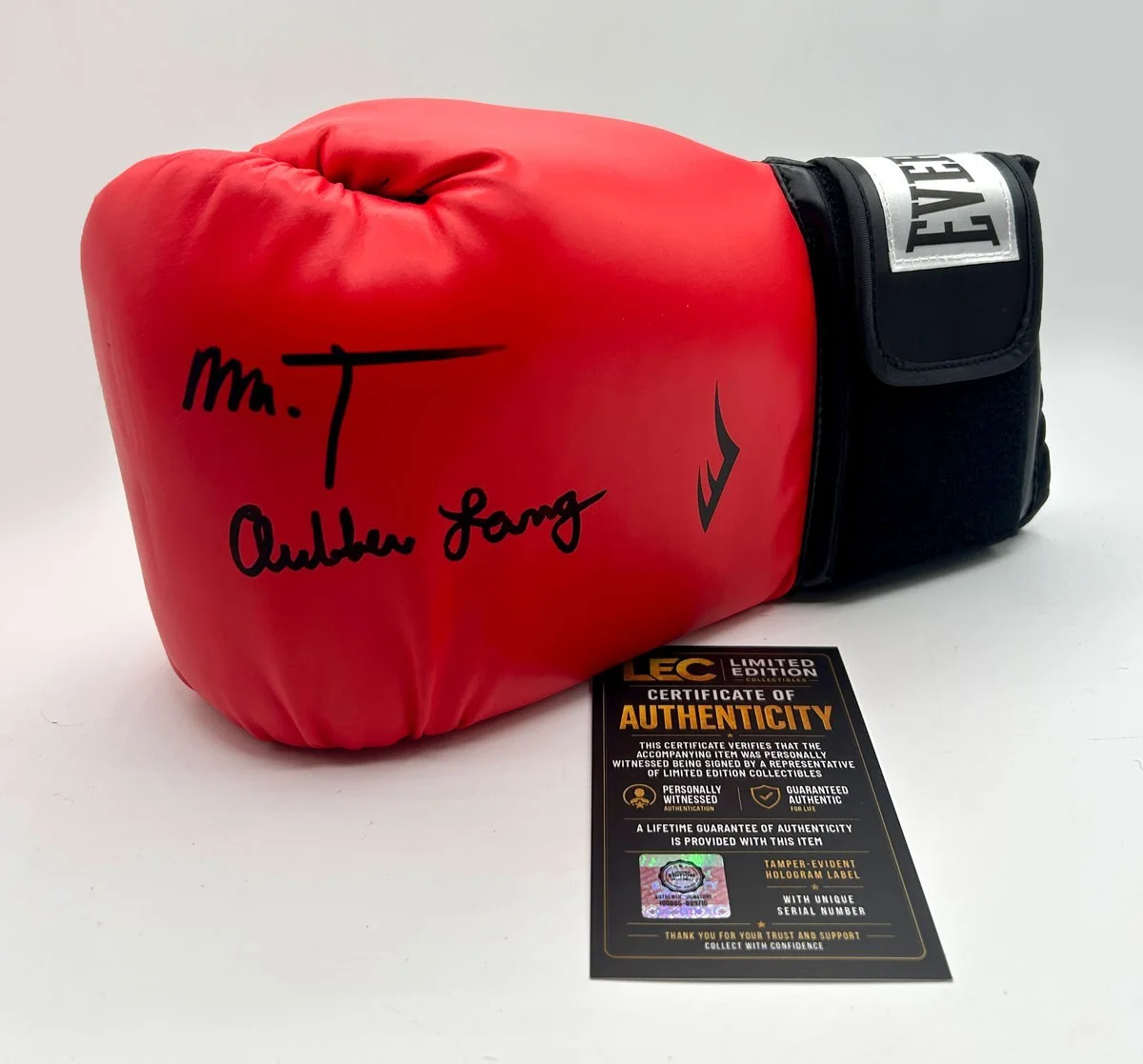 Mr.T — Mr. T SIGNED Boxing Glove Everlast - Rocky III - Clubber Lang - COA & PICTURE, изображение 4
