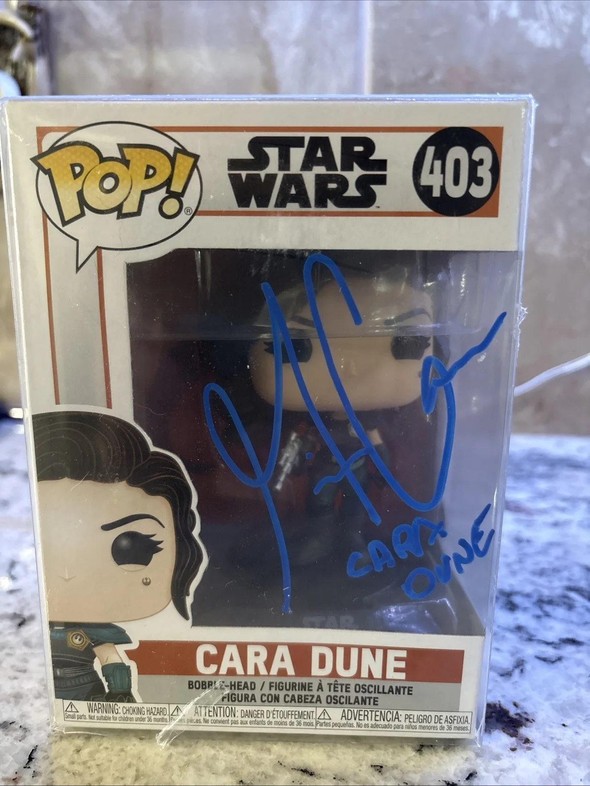 Gina Carano — Gina Carano signed Mandalorian Cara Dune Funko Pop! autograph ~ 403 Star Wars.