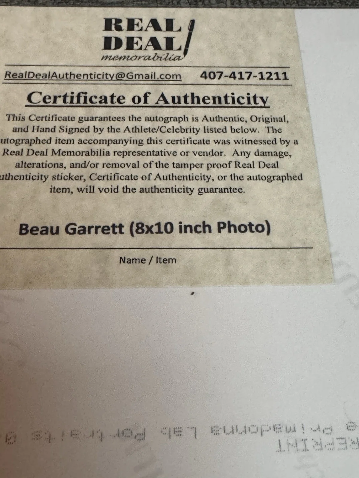 Beau Garrett — Beau Garrett Signed 8x10 Photo with Dual COAs The Madison Star Actress, image 3