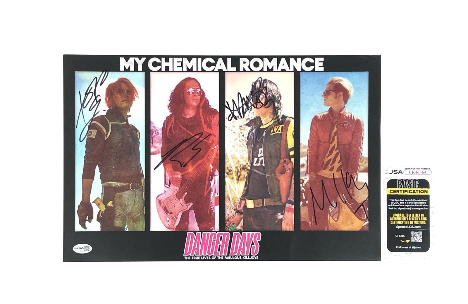 My Chemical Romance Rare Autographed Danger Days 11x17 Promo Poster Band Signed, изображение 2