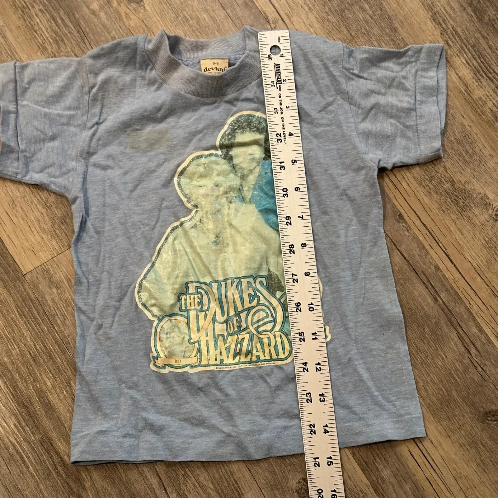 Vtg 70s The Dukes of Hazzard T-Shirt Blue 1979 Movie Shirt Size 5-6 Kids, изображение 4