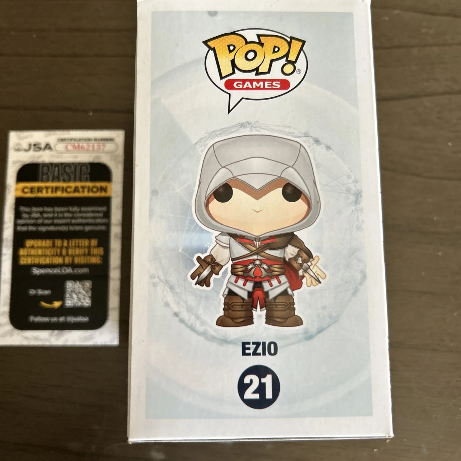 Roger Craig Smith signed Ezio Assassins Creed Blue Funko Pop JSA COA, изображение 4