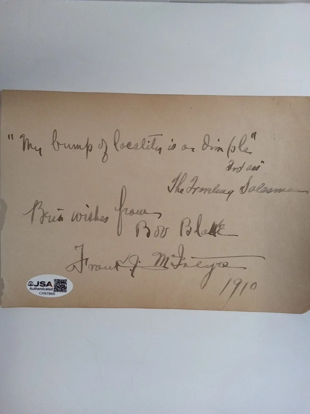 Frank J. McIntyre Silent Film Actor Signed Album Page JSA, изображение 2