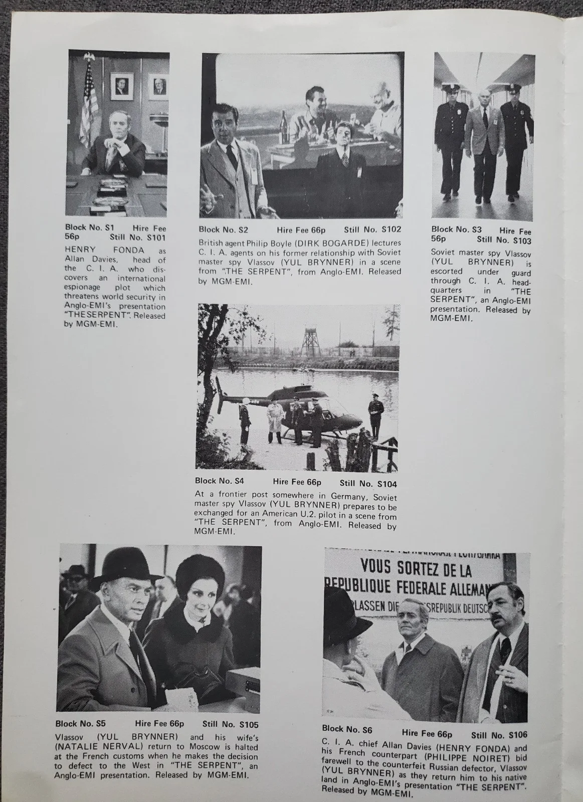 THE SERPENT - VINTAGE 1973 PRESSBOOK & SYNOPSIS - YUL BRYNNER, FONDA, BOGARDE, image 2