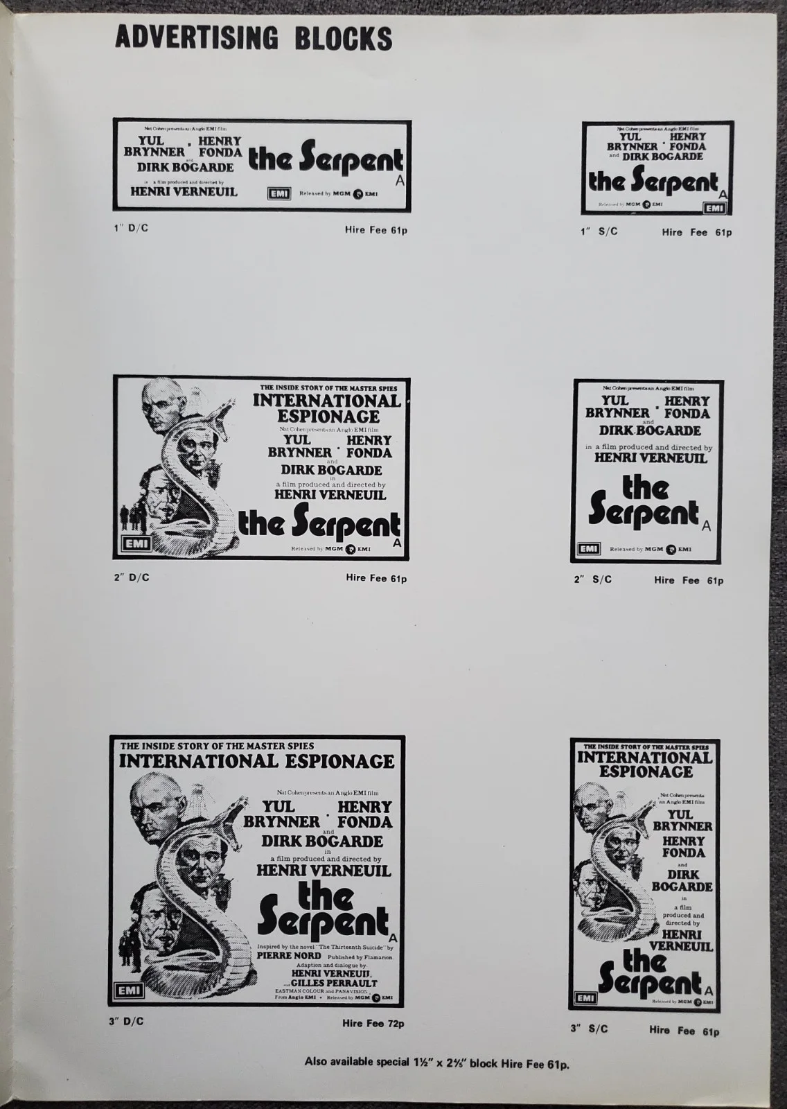 THE SERPENT - VINTAGE 1973 PRESSBOOK & SYNOPSIS - YUL BRYNNER, FONDA, BOGARDE, image 3