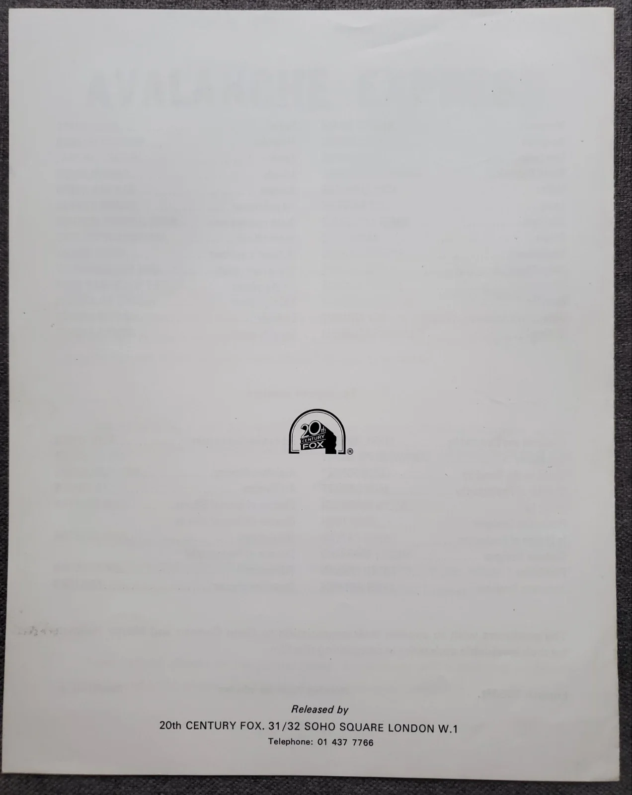AVALANCHE EXPRESS - VINTAGE ORIGINAL 1979 SYNOPSIS BOOKLET - LEE MARVIN, image 4