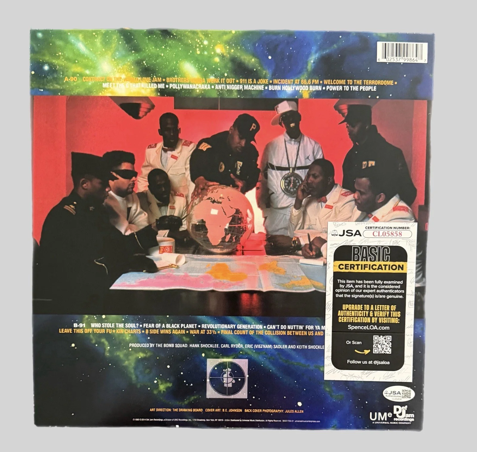 CHUCK D SIGNED FEAR OF A BLACK PLANET VINYL RECORD PUBLIC ENEMY w/JSA COA!, изображение 3