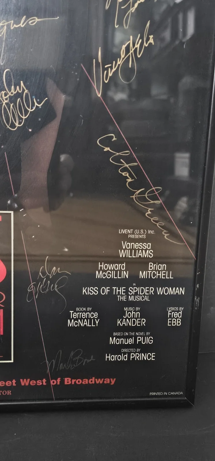 Kiss Of The Spiderwoman The Musical , Vanessa Williams Autographed Poster, изображение 5