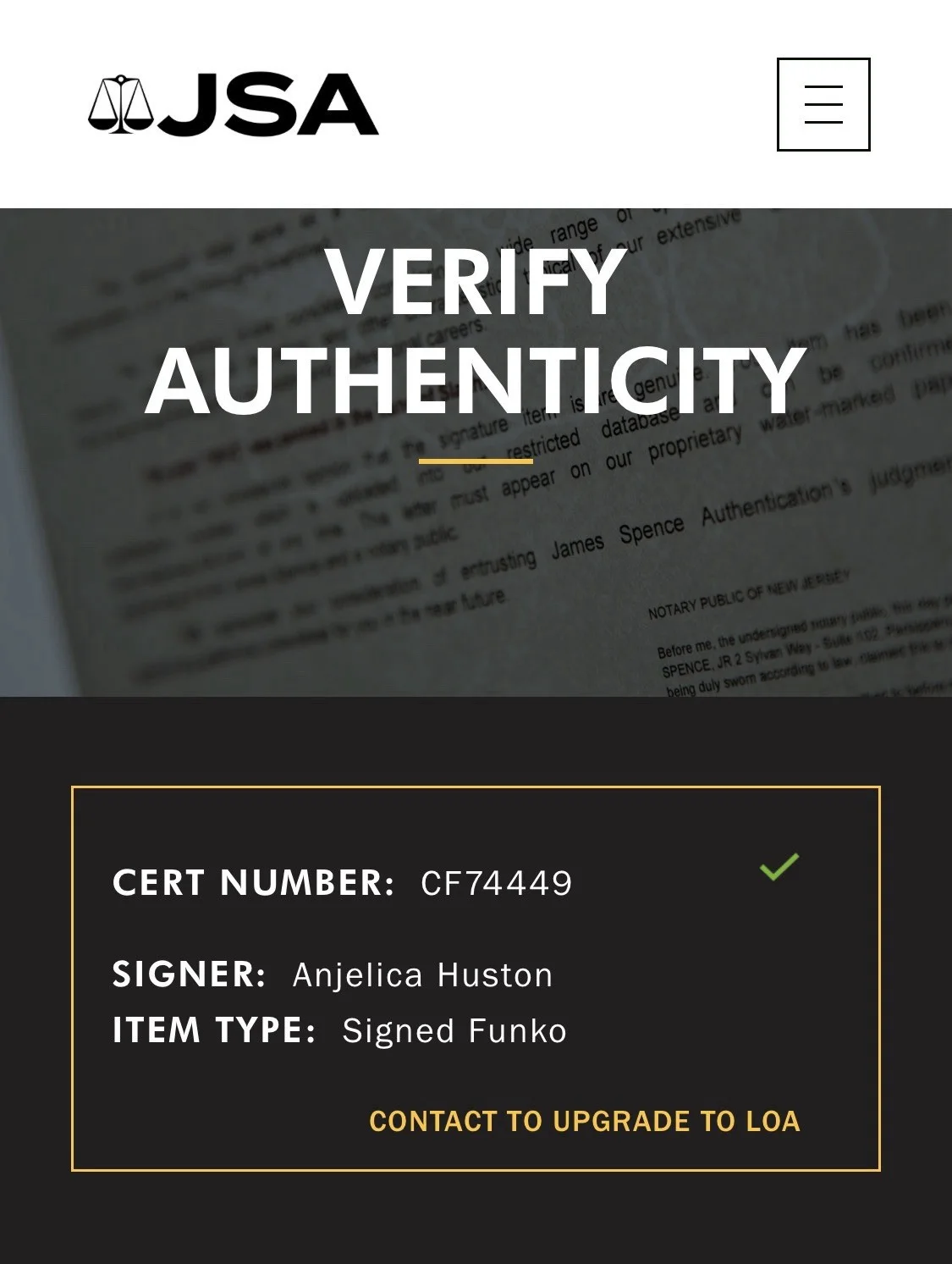 Anjelica Huston — Anjelica Huston Signed Morticia Addams Funko #801 The Addams Family w/ JSA COA, изображение 4
