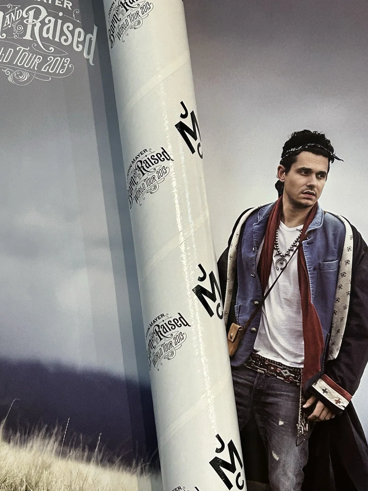 Signed John Mayer Born and Raised Tour Poster 2013 with tube Rare autographed, изображение 3