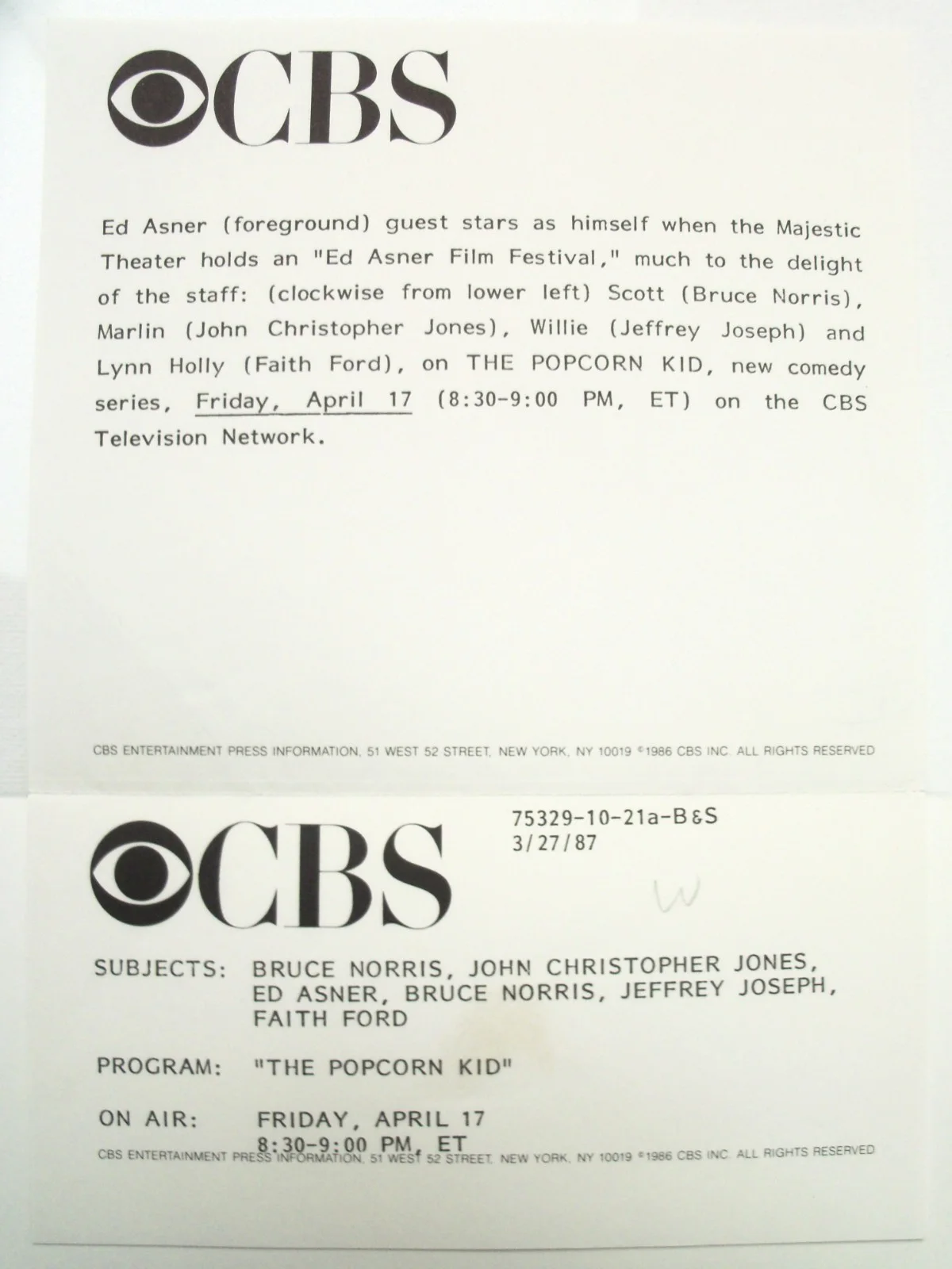 ED ASNER — ED ASNER Signed Autographed Photo 7X9 (CBS Press Kit Photo) PSA/DNA (Vintage) 87, image 2